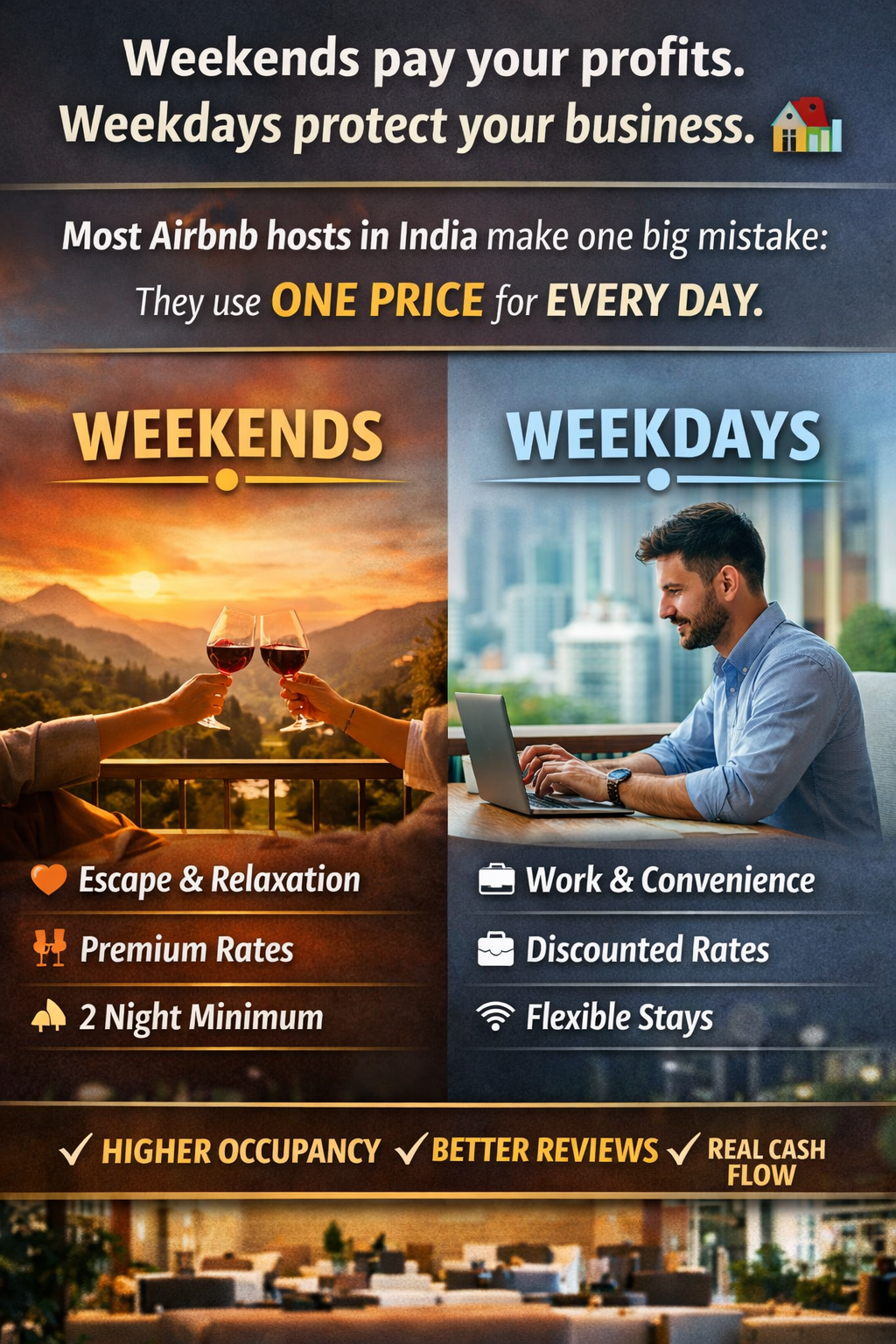 How to Price Your Airbnb for Weekends vs Weekdays